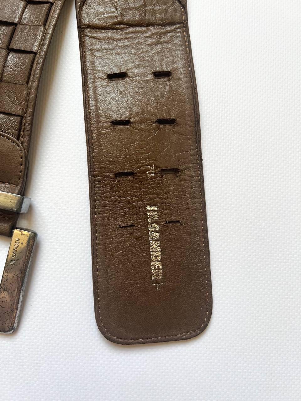Vintage Rare Jil Sander 90s Leather Belt Pleated Braided  display picture 1