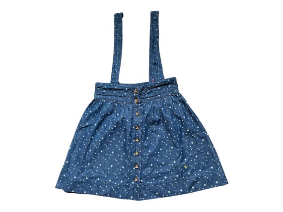 Vivienne Westwood, Vivienne Westwood Vintage rare star galaxy print logo orb denim button skirt with belts suspenders size M 27