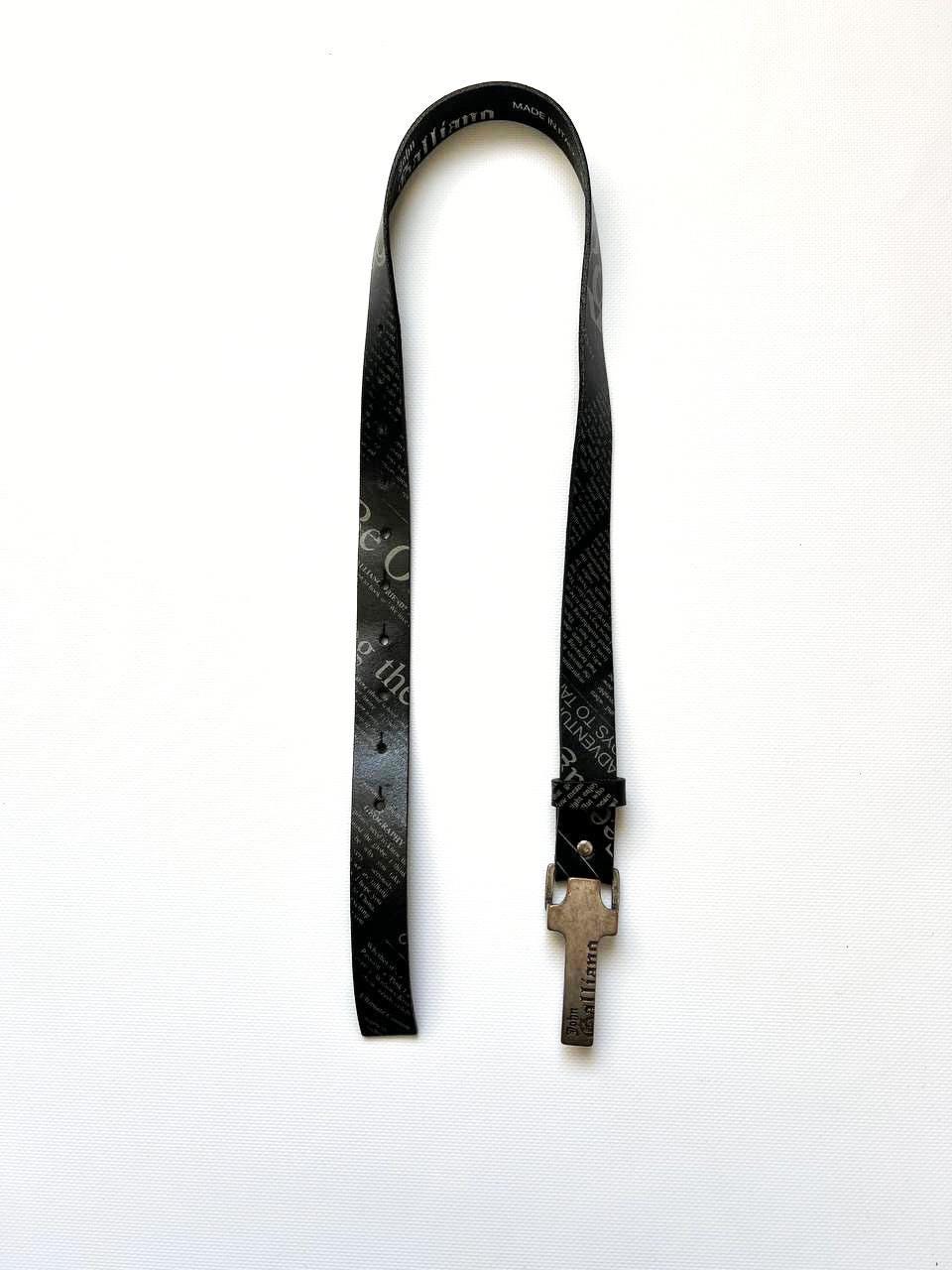 小物 John Galliano newspaper belt Vintage John Galliano Printed Newspaper Gazette Logo Belt With