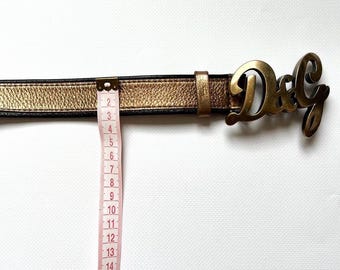 Vintage Rare Dolce Gabbana Gold Leather Logo Buckle Luxury  display picture 2