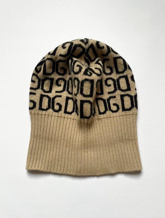 Dolce & Gabbana ロゴニットビーニー Dolce Gabbana Wool D&G Beanie Monogram Logo Hat Print Y2k - Etsy