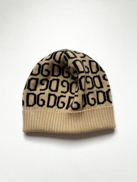 Dolce & Gabbana ロゴニットビーニー Dolce Gabbana Wool D&G Beanie Monogram Logo Hat Print Y2k - Etsy