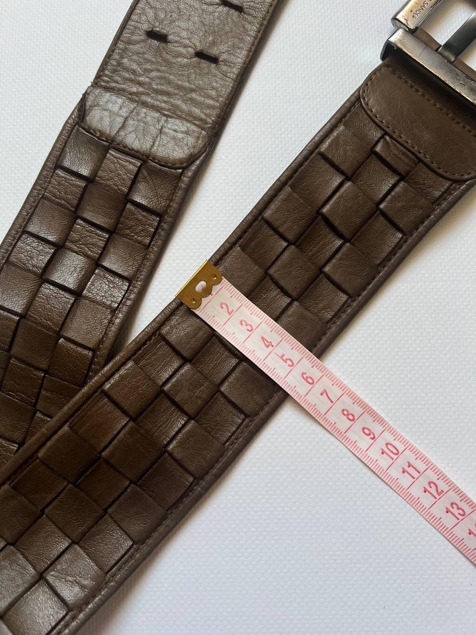 Vintage Rare Jil Sander 90s Leather Belt Pleated Braided 