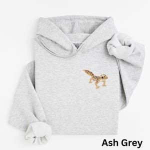 Sudadera con capucha de gecko leopardo bordado: sudadera para amantes de los reptiles imagen 5