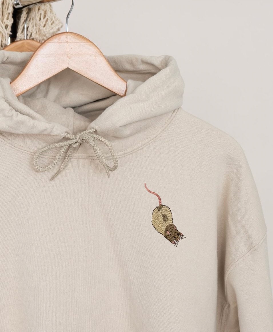 Embroidered rat hoodie, ratty lover sweatshirt, rat mama Embroidered rat hoodie, ratty lover sweatshirt, rat mama