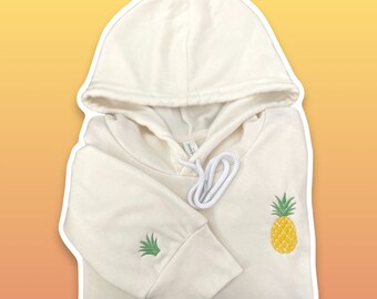 Embroidered Pineapple Sponge Fleece Hoodie