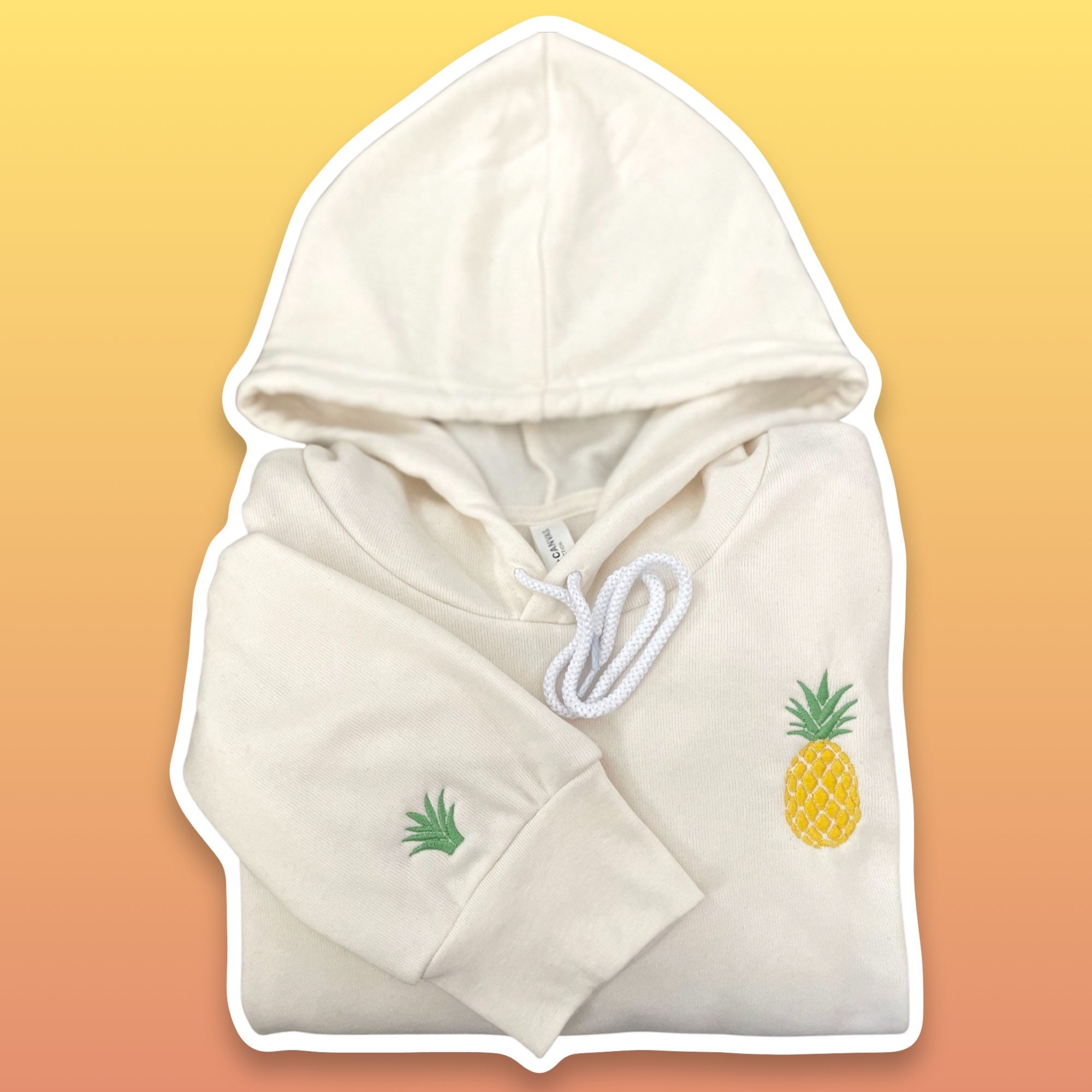 Embroidered Pineapple Hoodie Oversized Fruit Sweatshirt Pineapple Sweater Womens Beach Hoodie Etsy UK
