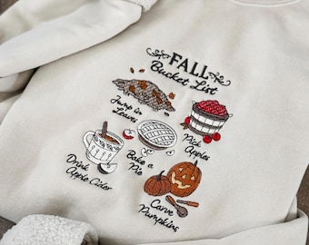 Embroidered Fall Buckey List Pigment Dyed Sweatshirt