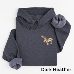 Sudadera con capucha de gecko leopardo bordado: sudadera para amantes de los reptiles imagen 4