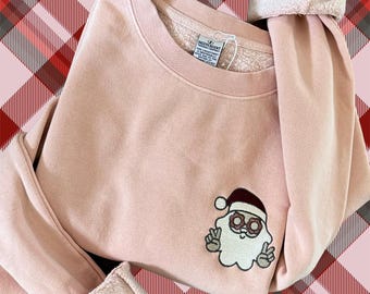 Embroidered Retro Santa Sweatshirt
