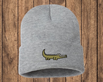 Embroidered Mini Crocodile Beanie