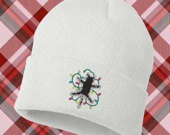 Embroidered Electrocuted Cat Beanie