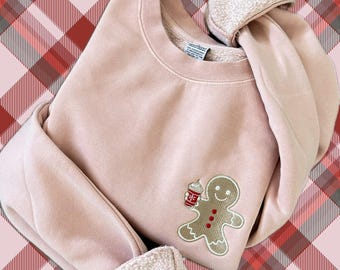Embroidered Coffee Gingerbread Cookie Sweaterhirt
