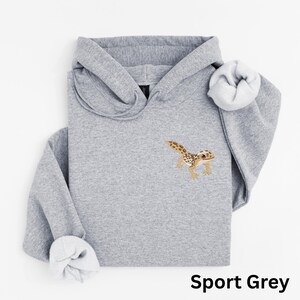 Sudadera con capucha de gecko leopardo bordado: sudadera para amantes de los reptiles imagen 6