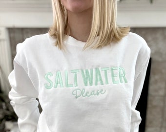Embroidered Saltwater Crewneck Sweatshirt