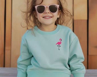 Kids Pink Flamingo Crewneck Sweatshirt