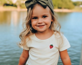 Kids Embroidered Strawberry Tshirt