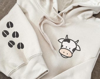 Embroidered Cow Hoodie