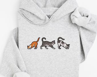 Embroidered Cat Sweatshirt