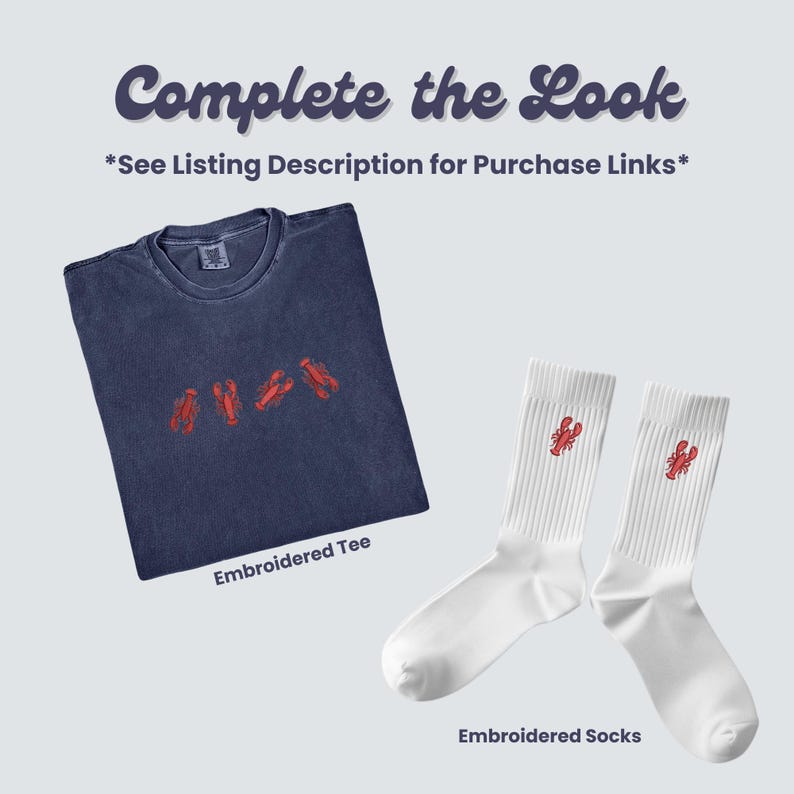 Embroidered Lobster Crewneck Sweatshirt: Pigment-Dyed Coastal Style image 6