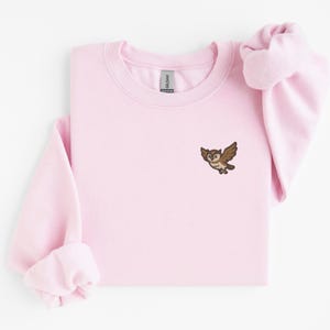 刺繍入りフクロウのクルーネック スウェットシャツ、ダークアカデミア ウッドランド フーディー 画像 6