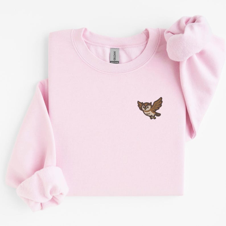 刺繍入りフクロウのクルーネック スウェットシャツ、ダークアカデミア ウッドランド フーディー 画像 6