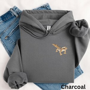 Sudadera con capucha de gecko leopardo bordado: sudadera para amantes de los reptiles imagen 9