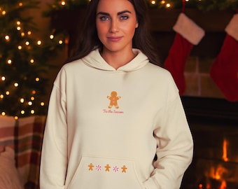 Embroidered Tis the Season Gingerbread Cookie Hoodie