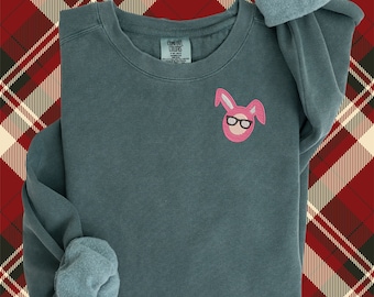 Boy in Pink Bunny Costume Christmas Sweatshirt