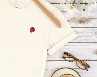 Embroidered Mini Strawberry Tee