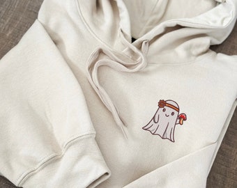 Embroidered Retro Hippie Ghost Sweatshirt