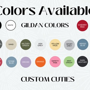 Puede incluir: Un gr&aacute;fico que muestra los diferentes colores disponibles para la ropa Gildan. Los colores incluyen negro, blanco, carb&oacute;n, arena, verde militar, gris ceniza, amarillo neblina, gris deportivo, azul &iacute;ndigo, zafiro antiguo, rojo escarlata deportivo jaspeado, azul piedra, orqu&iacute;dea, naranja, rosa seguridad, verde menta, jaspeado oscuro y azul marino.