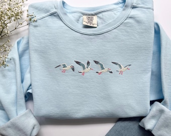 Embroidered Seagull Crewneck Sweatshirt