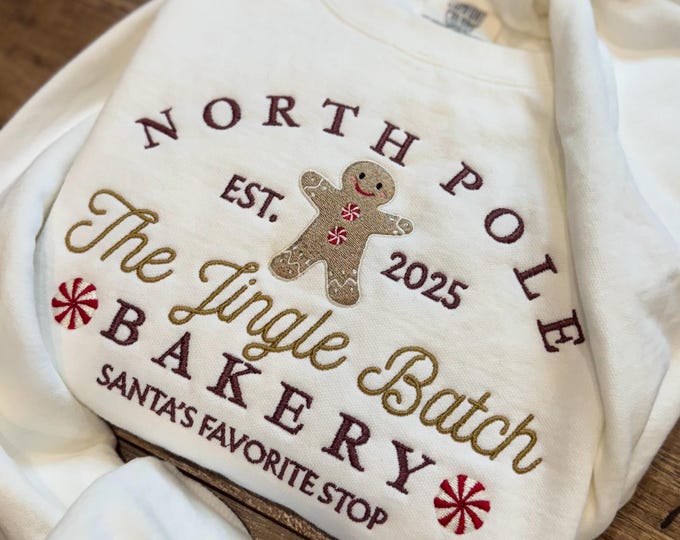 Featured listing image: Embroidered Jingle Batch Bakery Sweatshirt