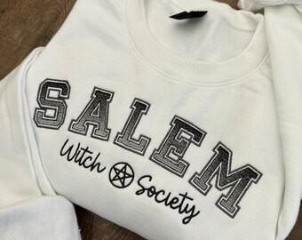 Ombre Embroidered Salem Witch Society Crewneck Sweatshirt