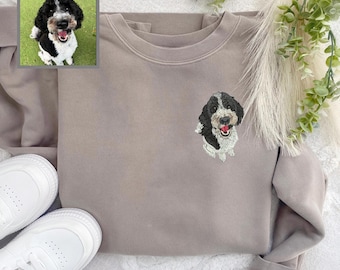 Embroidered Pigment Dyed Custom Pet Crewneck Sweatshirt