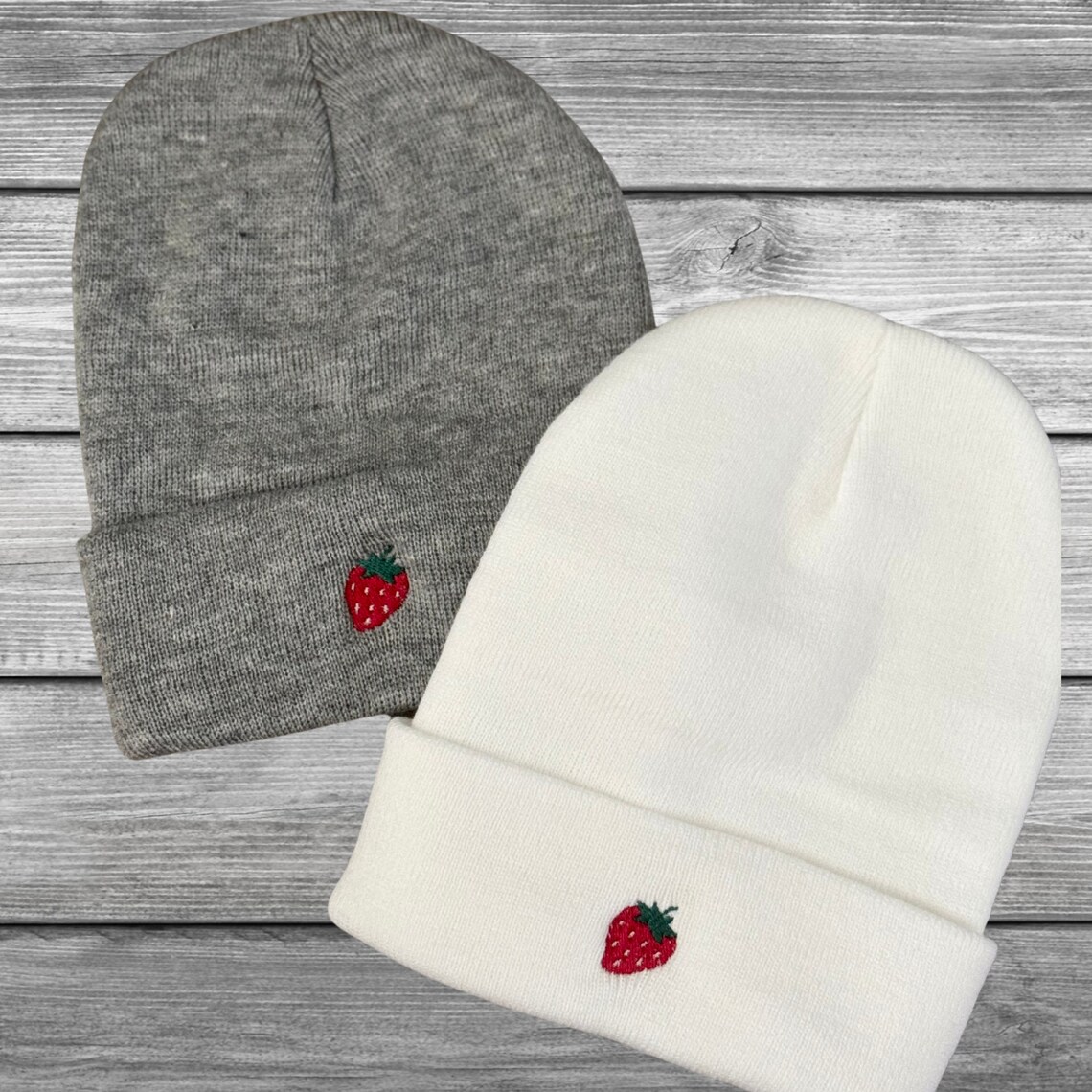 Cute Sky Blue Baby Knit Beanie with Fruit Patch