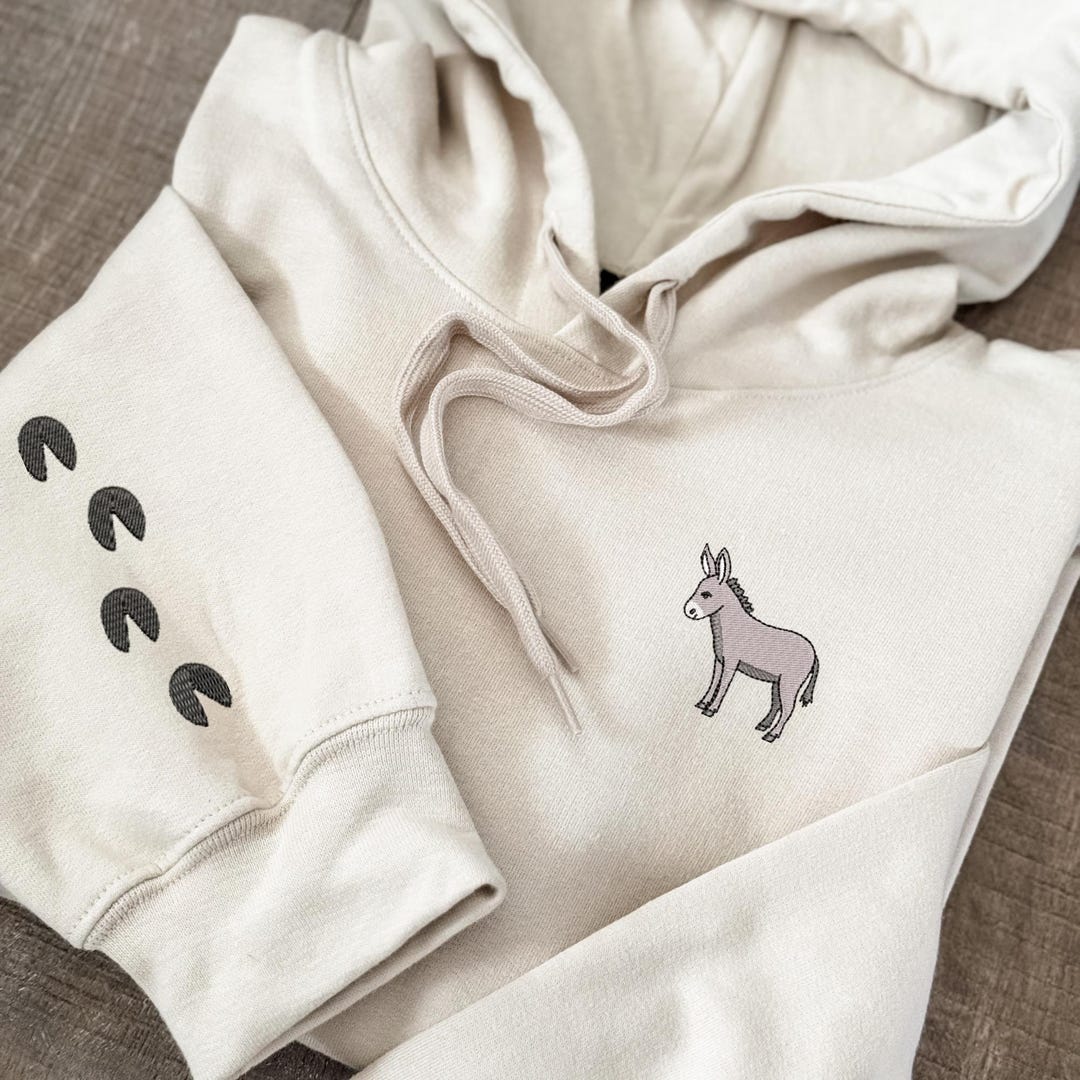 Donkey Pattern Print Women Pullover Hoodie