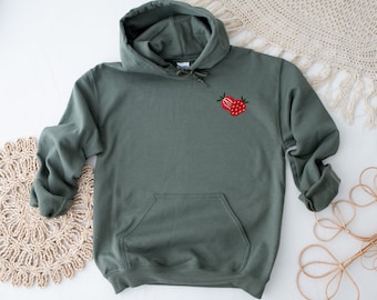 Embroidered Strawberry Hoodie