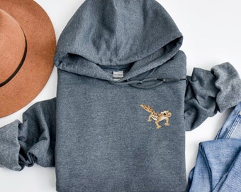 Embroidered Leopard Gecko Hoodie
