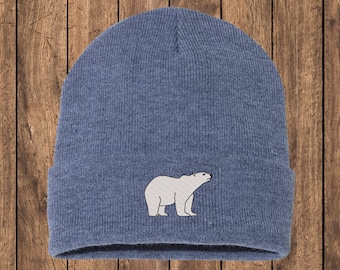 Embroidered Mini Polar Bear Beanie