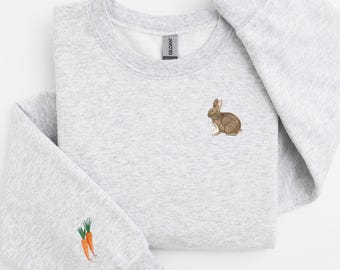 Embroidered Rabbit Crewneck Sweatshirt