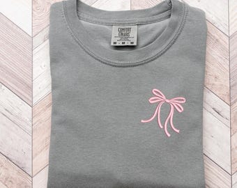 Embroidered Coquette Bow T-Shirt