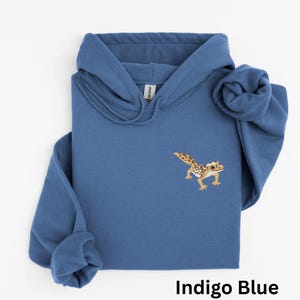 Sudadera con capucha de gecko leopardo bordado: sudadera para amantes de los reptiles imagen 3