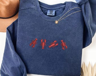 Embroidered Lobster Crewneck Sweatshirt