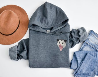 Embroidered Opossum Hoodie