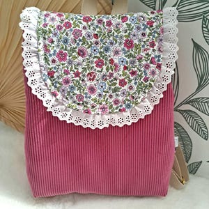 Sac à dos maternelle ou crèche velours Fuchsia