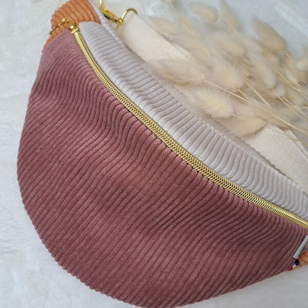 Sac banane bicolore velours