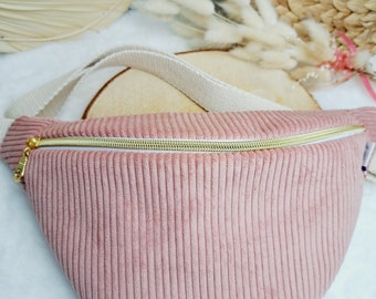 Sac banane Velours rose