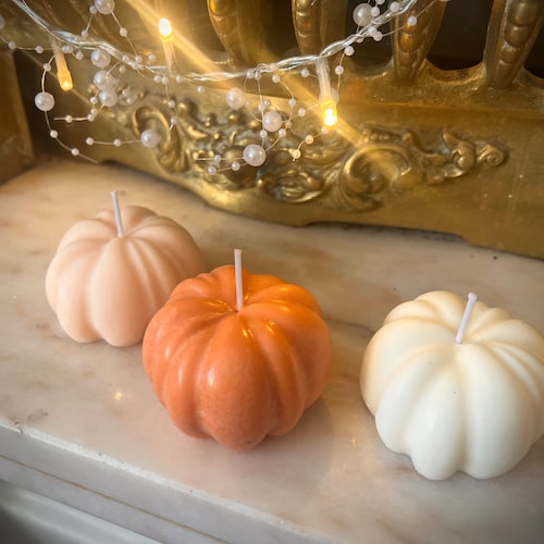 Pumpkin Soy Candles / Halloween Decor / Thanksgiving Candle / Etsy